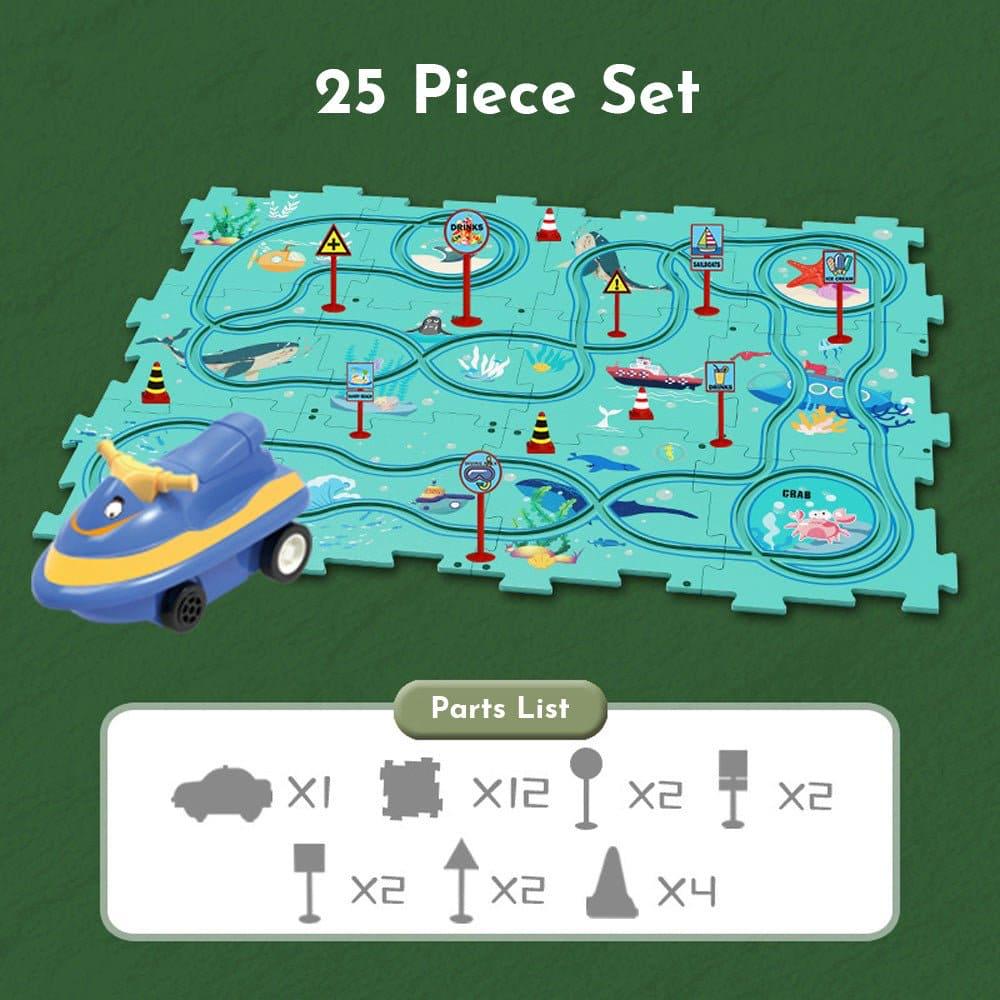 RapidRide™ Children's Educational Puzzle Track Raceway Set.