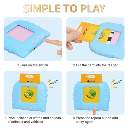 Kids Early Learning Flashcards - Audible Reading Device + 255 Cards!