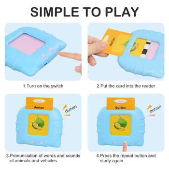 Kids Early Learning Flashcards - Audible Reading Device + 112 Words!