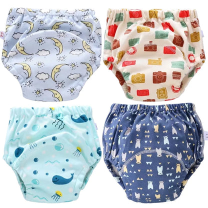 🔥50 % OFF 4pcs/Set Baby Potty Training Pants 🔥--👶 Underwear WaterProof Nappies Boys Girl