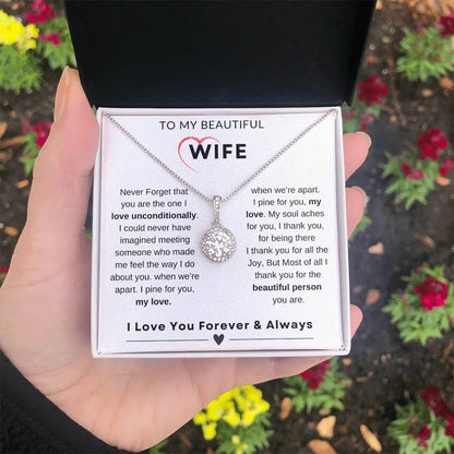 My Wife, Gift From Husband, Love, Emotional Feeling, To My Beautiful Wife. Wife Necklace, Eternal Hope Necklace