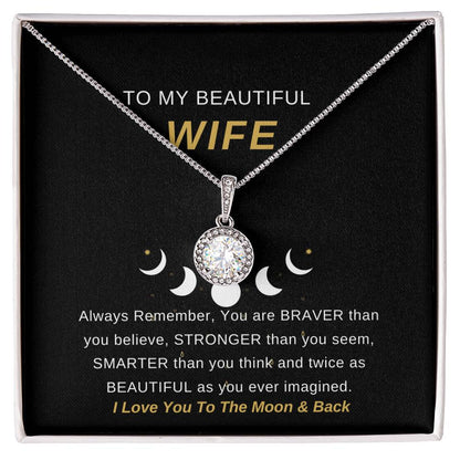 To My Wife Necklace With Message Card, Eternal Hope Necklace Wife Gift From Husband, Anniversary Gift for Wife, Sentimental Gift for Wife, Birthday Gift for Wife