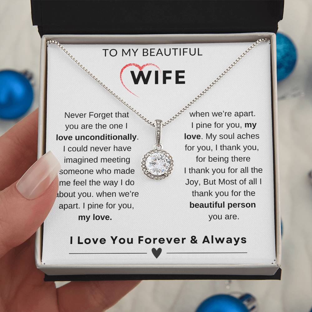 My Wife, Gift From Husband, Love, Emotional Feeling, To My Beautiful Wife. Wife Necklace, Eternal Hope Necklace