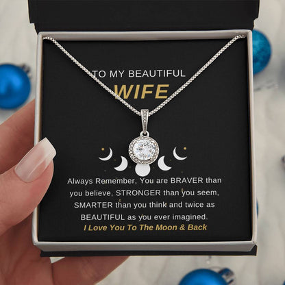 To My Wife Necklace With Message Card, Eternal Hope Necklace Wife Gift From Husband, Anniversary Gift for Wife, Sentimental Gift for Wife, Birthday Gift for Wife