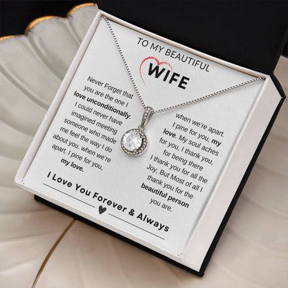 My Wife, Gift From Husband, Love, Emotional Feeling, To My Beautiful Wife. Wife Necklace, Eternal Hope Necklace