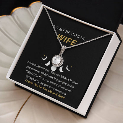 To My Wife Necklace With Message Card, Eternal Hope Necklace Wife Gift From Husband, Anniversary Gift for Wife, Sentimental Gift for Wife, Birthday Gift for Wife