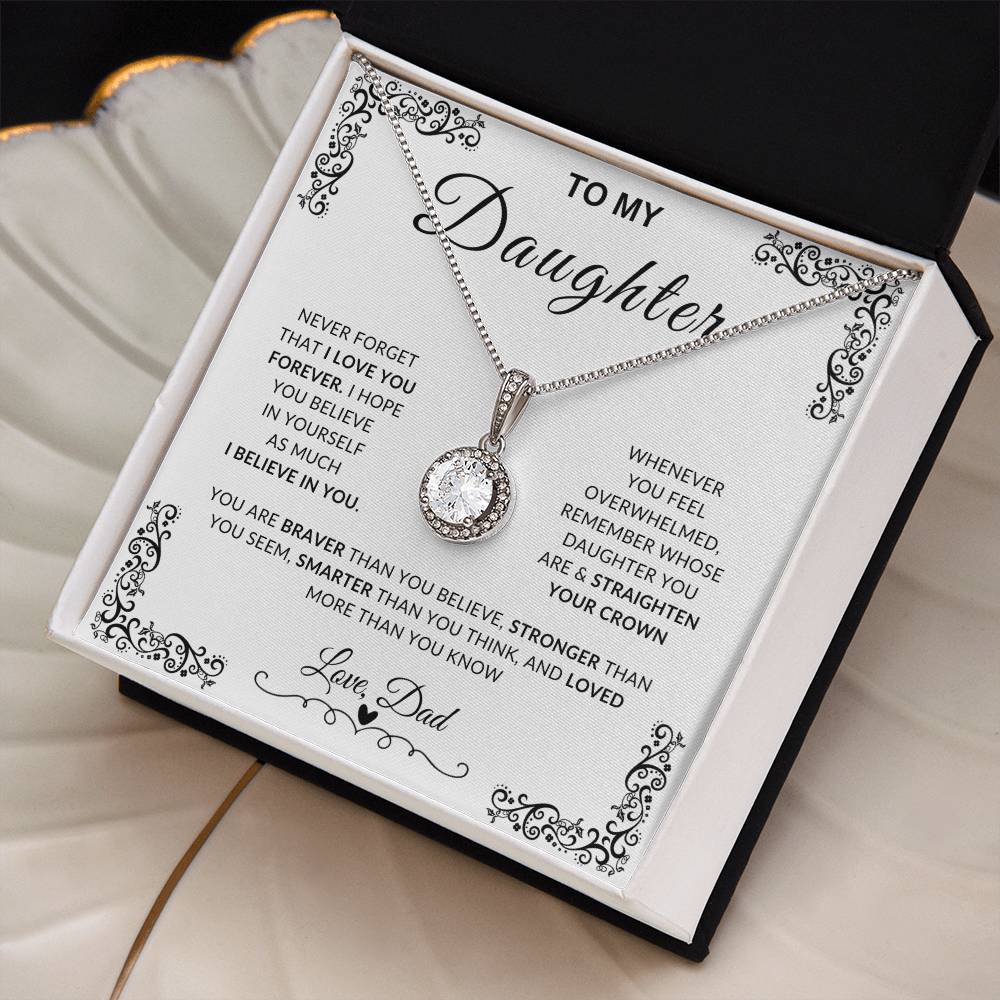 My Daughter, Gift From Dad, Inspirational Strength Gift, Daughter Necklace, Eternal Hope ,Necklace Beauty Necklace (Yellow & White Gold Variants)