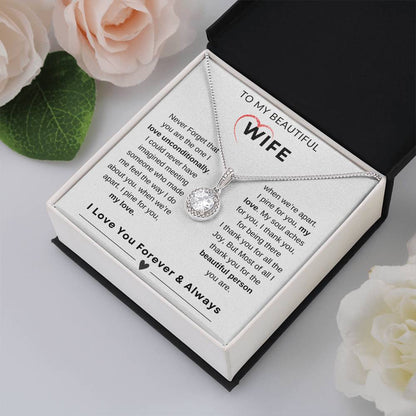 My Wife, Gift From Husband, Love, Emotional Feeling, To My Beautiful Wife. Wife Necklace, Eternal Hope Necklace