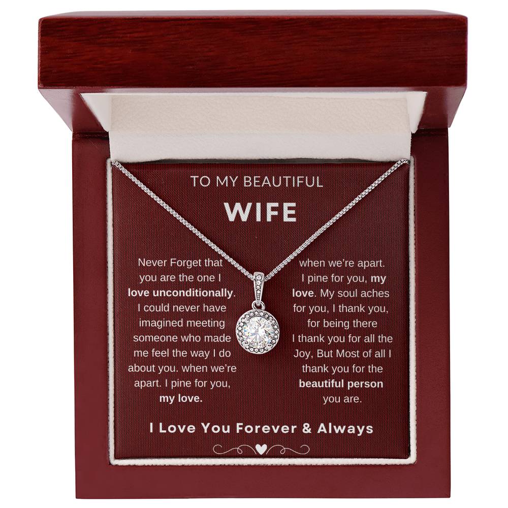 To My Wife Necklace With Message Card, Eternal Hope Necklace Wife Gift From Husband, Anniversary Gift for Wife, Sentimental Gift for Wife, Birthday Gift for Wife