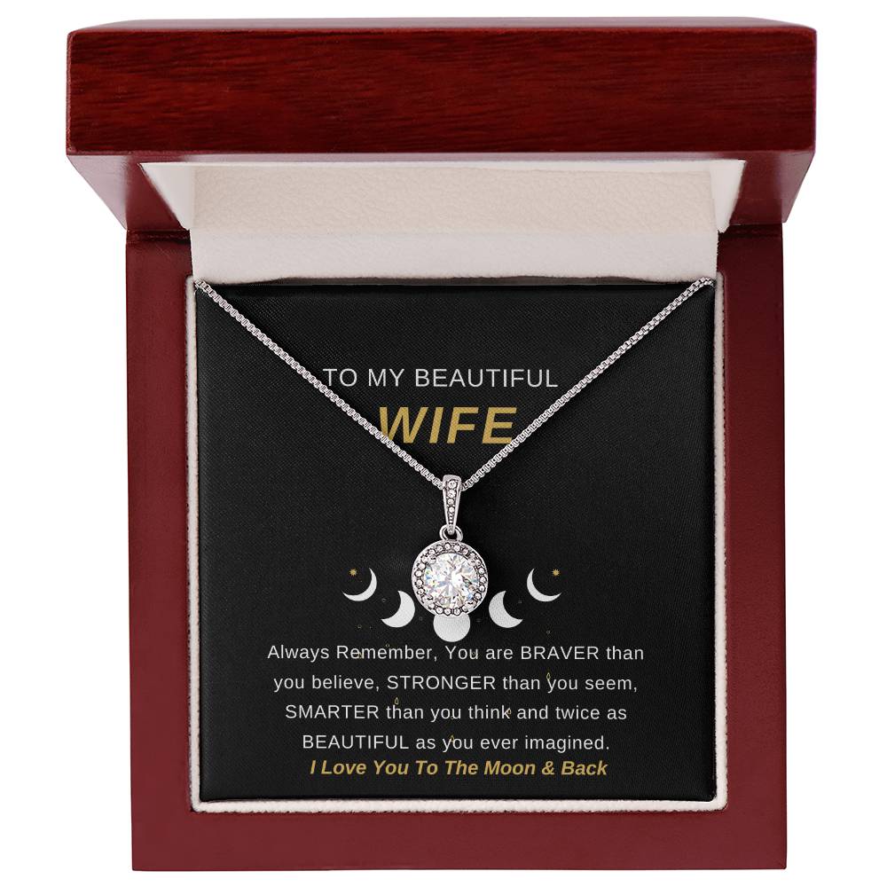 To My Wife Necklace With Message Card, Eternal Hope Necklace Wife Gift From Husband, Anniversary Gift for Wife, Sentimental Gift for Wife, Birthday Gift for Wife