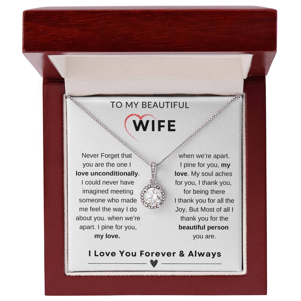 My Wife, Gift From Husband, Love, Emotional Feeling, To My Beautiful Wife. Wife Necklace, Eternal Hope Necklace