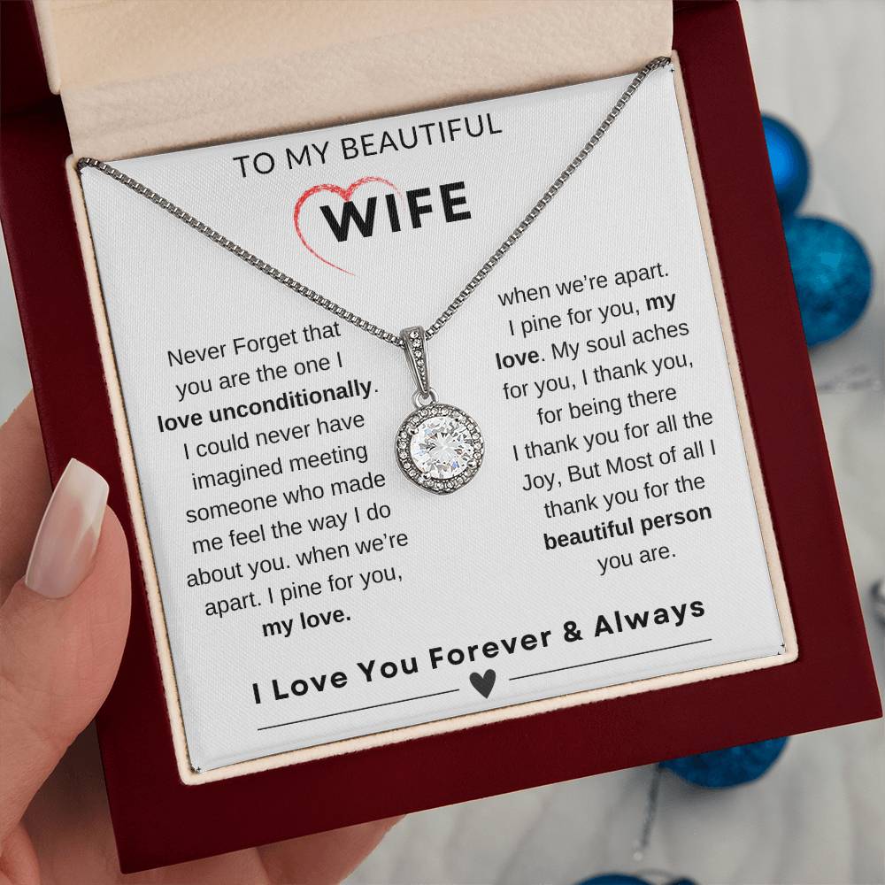 My Wife, Gift From Husband, Love, Emotional Feeling, To My Beautiful Wife. Wife Necklace, Eternal Hope Necklace