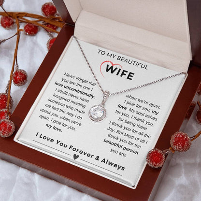 My Wife, Gift From Husband, Love, Emotional Feeling, To My Beautiful Wife. Wife Necklace, Eternal Hope Necklace