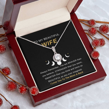 To My Wife Necklace With Message Card, Eternal Hope Necklace Wife Gift From Husband, Anniversary Gift for Wife, Sentimental Gift for Wife, Birthday Gift for Wife