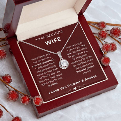 To My Wife Necklace With Message Card, Eternal Hope Necklace Wife Gift From Husband, Anniversary Gift for Wife, Sentimental Gift for Wife, Birthday Gift for Wife