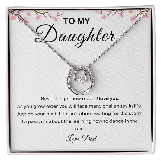 My Daughter, Gift From Dad, Inspirational Strength Gift, Daughter Necklace.