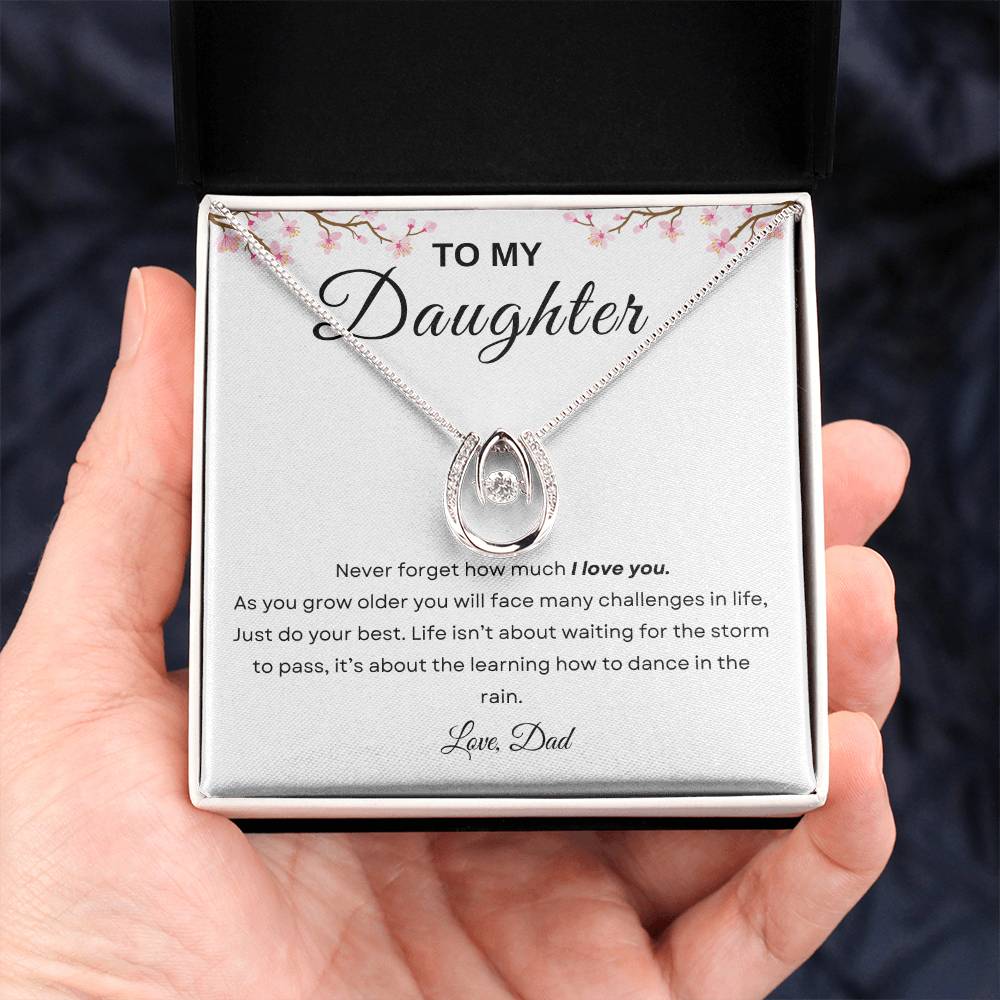 My Daughter, Gift From Dad, Inspirational Strength Gift, Daughter Necklace.