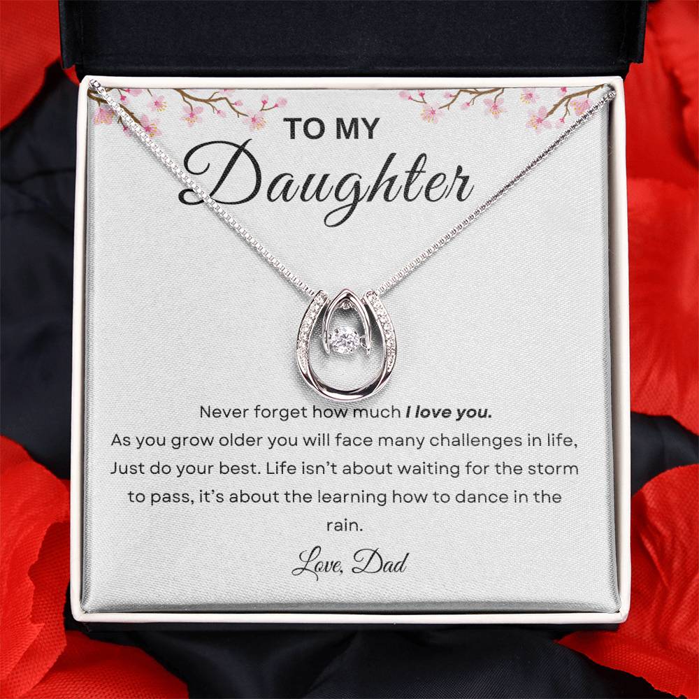 My Daughter, Gift From Dad, Inspirational Strength Gift, Daughter Necklace.