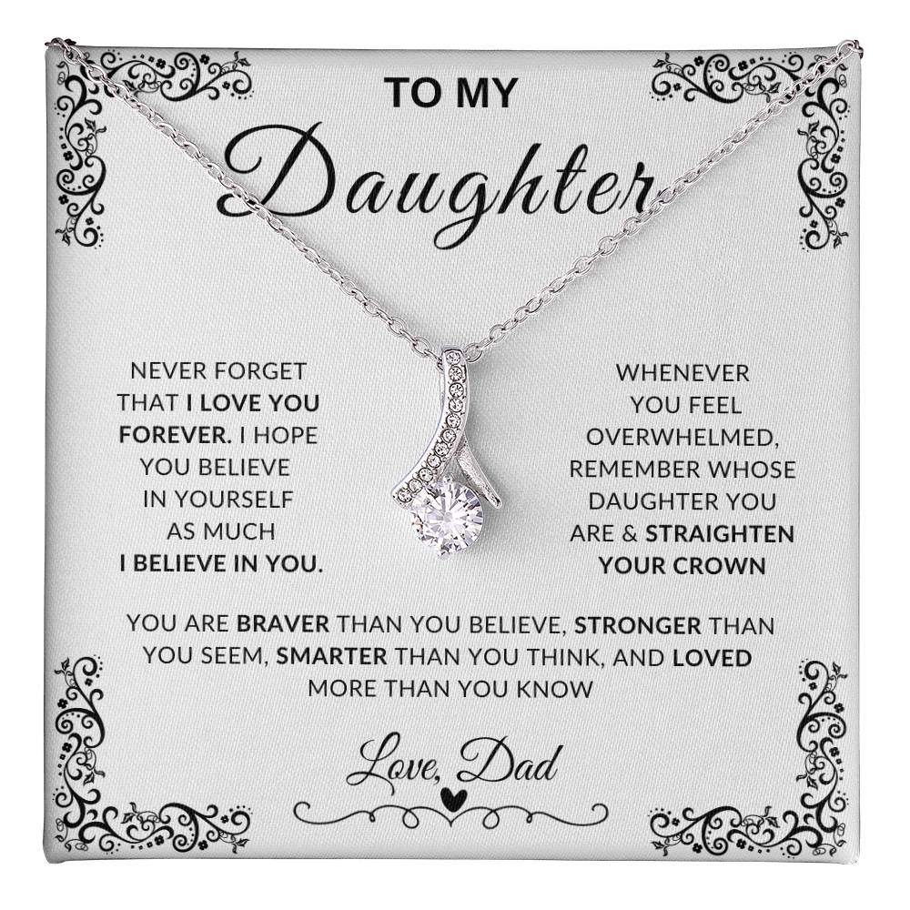 My Daughter, Gift From Dad, Inspirational Strength Gift, Daughter Necklace, Alluring Beauty Necklace (Yellow & White Gold Variants)