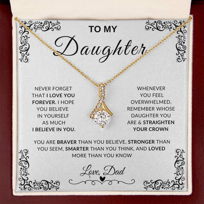 My Daughter, Gift From Dad, Inspirational Strength Gift, Daughter Necklace, Alluring Beauty Necklace (Yellow & White Gold Variants)