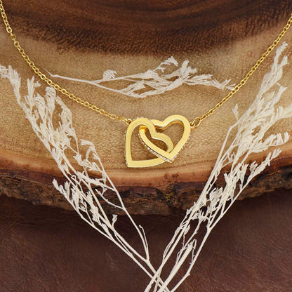 My Daughter, Gift From Dad, Inspirational Strength Gift, Daughter Necklace, Interlocking Hearts Necklace (Yellow & White Gold Variants)