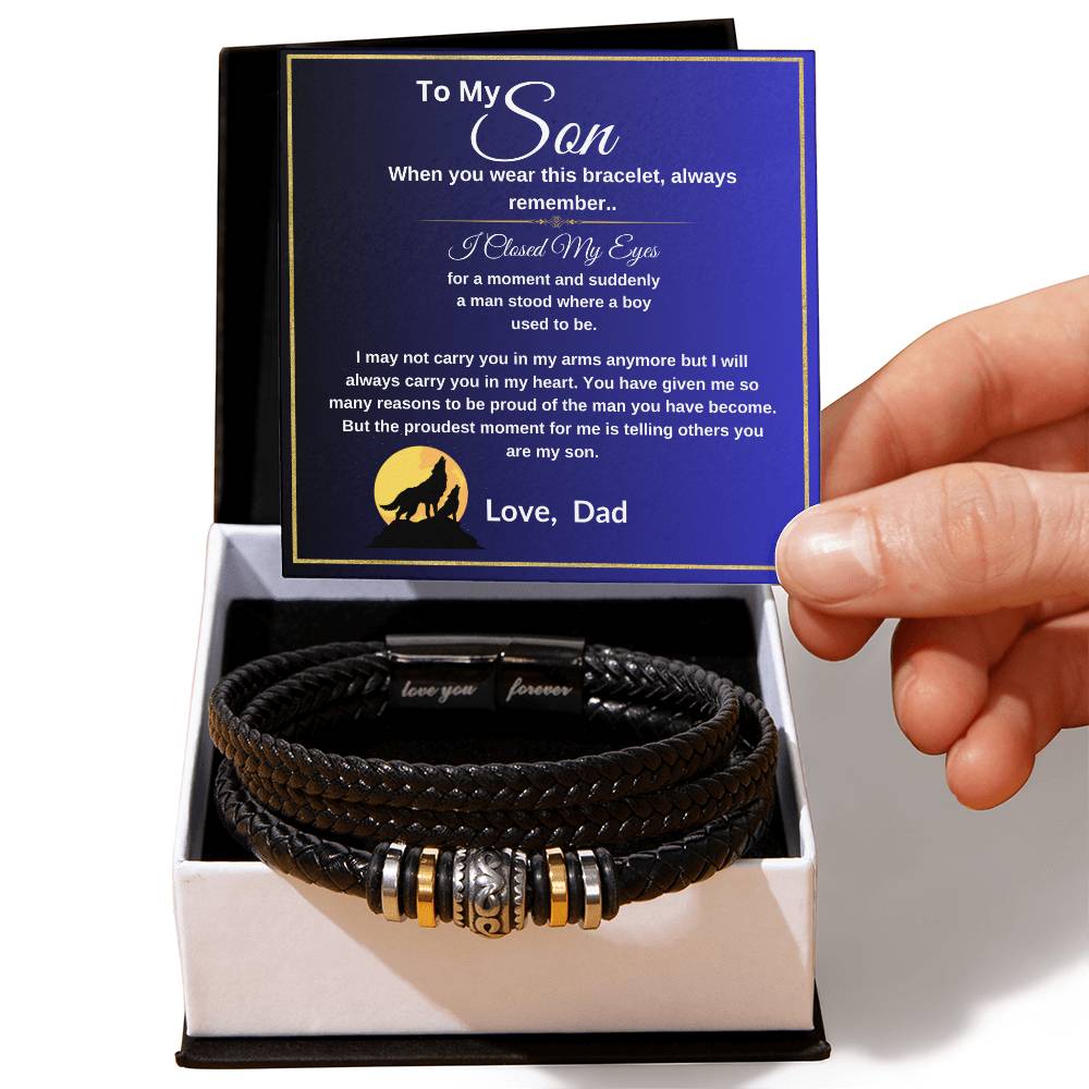 To My Son - Love You Forever Bracelet - Gift For Son From Dad - Healing Bracelet - Birthday Gift - Christmas Gift