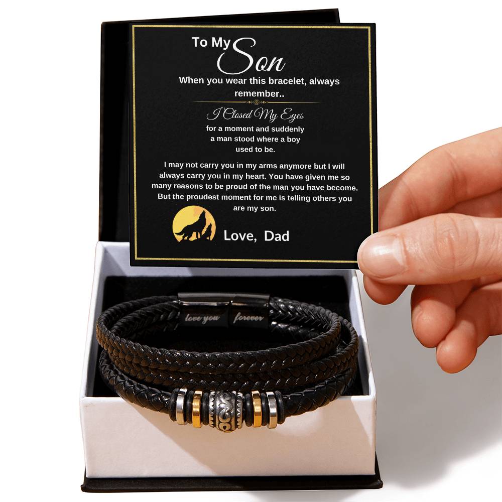 To My Son - Love You Forever Bracelet - Gift For Son From Dad - Healing Bracelet - Birthday Gift - Christmas Gift