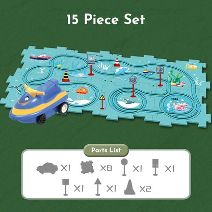 RapidRide™ Children's Educational Puzzle Track Raceway Set.