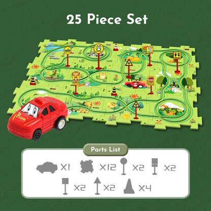 RapidRide™ Children's Educational Puzzle Track Raceway Set.