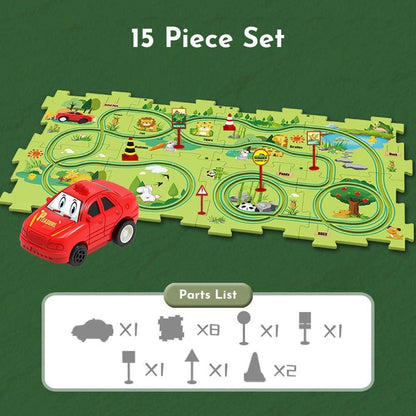 RapidRide™ Children's Educational Puzzle Track Raceway Set.