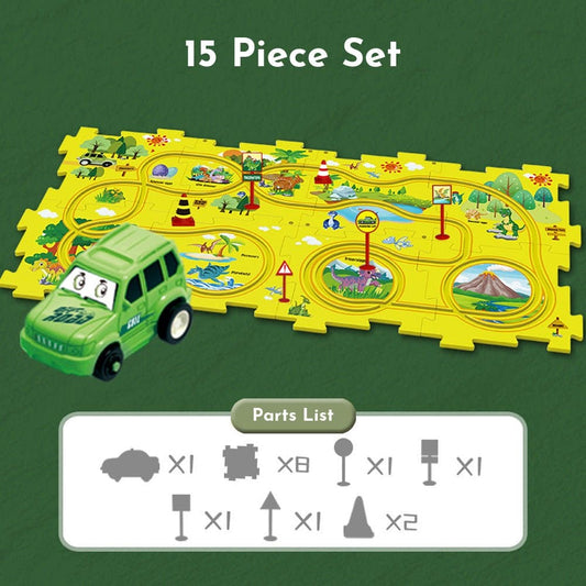 VelocityVoyage™ Children's Educational Puzzle Track Raceway Set.