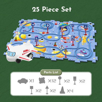 VelocityVoyage™ Children's Educational Puzzle Track Raceway Set.